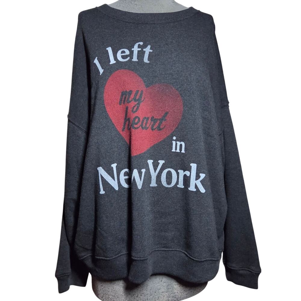 I Left My Heart in New York Graphic Sweatshirt Size XL